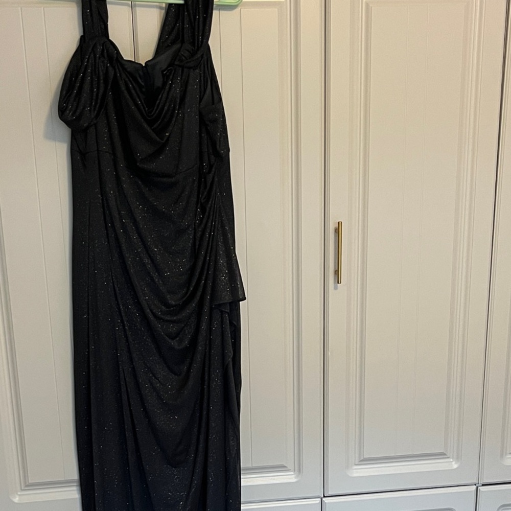 Alex Evenings Elegant Black Glitter Maxi Dress